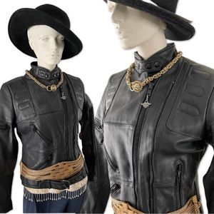 Vintage Hein Gericke for Harley Davidson Leather Motorcycle Jacket Size 40 Reg